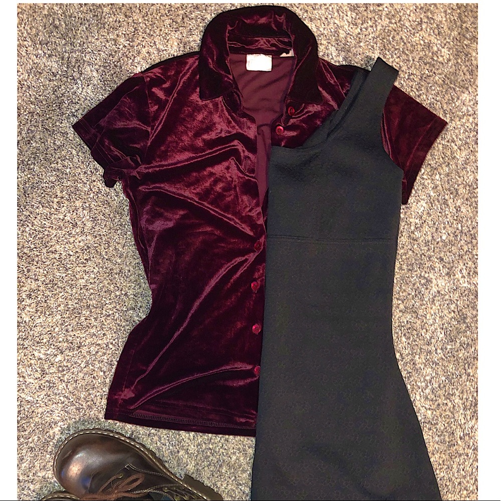 Maroon Velvet Shirt